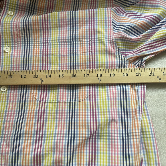 Brooks Brothers Dress Shirt Men Medium Multicolor Tattersall Button Down US Made - Picture 6 of 13